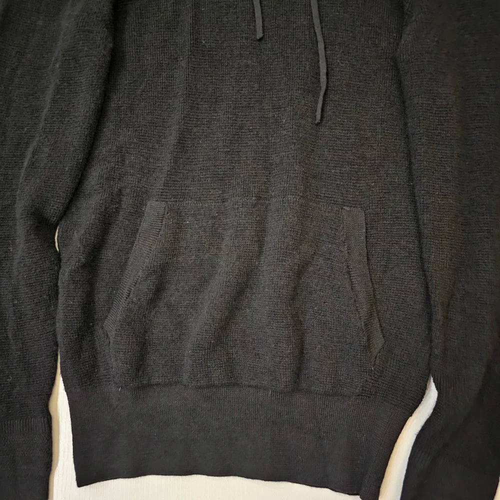 AllSaints Men's Black Ivar 100% Merino Long Sleeve Hoodie size XS - Picture 5 of 16